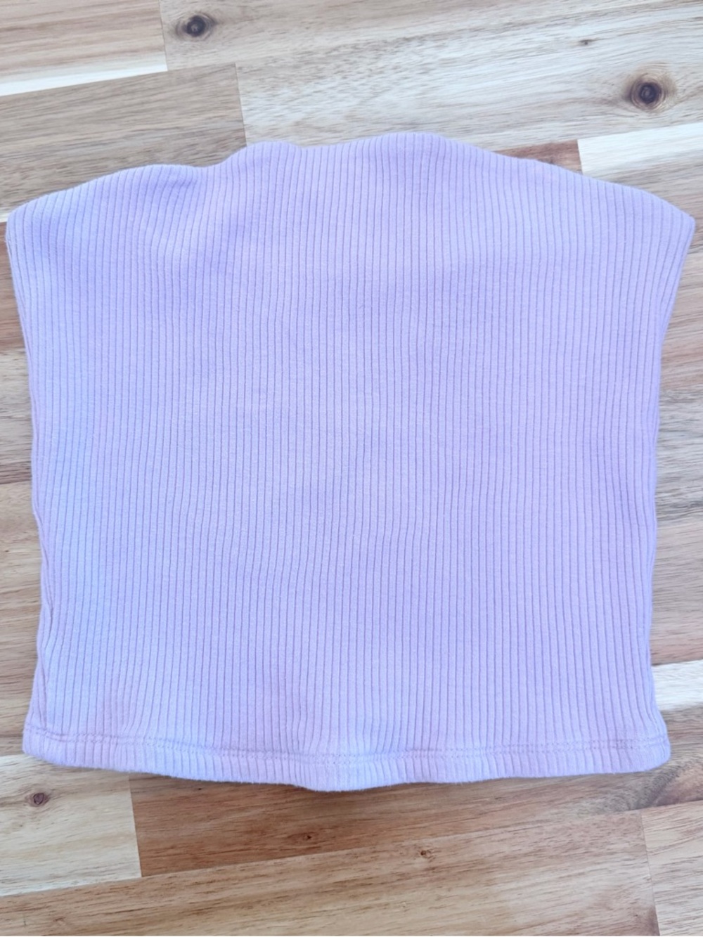 Garage Ribbed Strapless Tube Top in Light Lavender